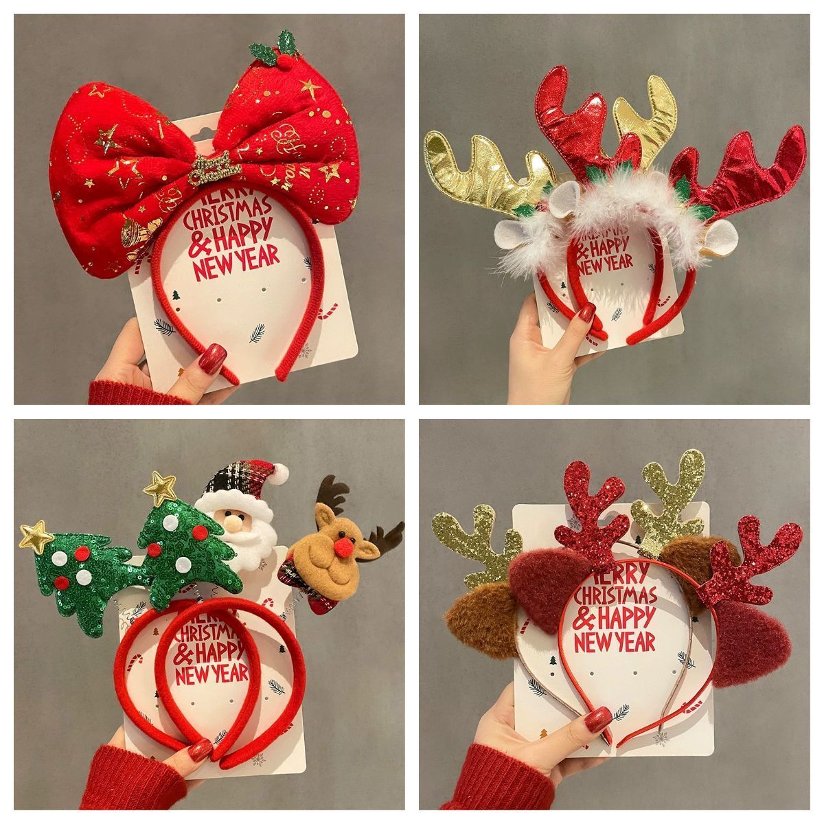 Reindeer Antlers Headband - 1–10 шт. Рождественские ободки для волос: