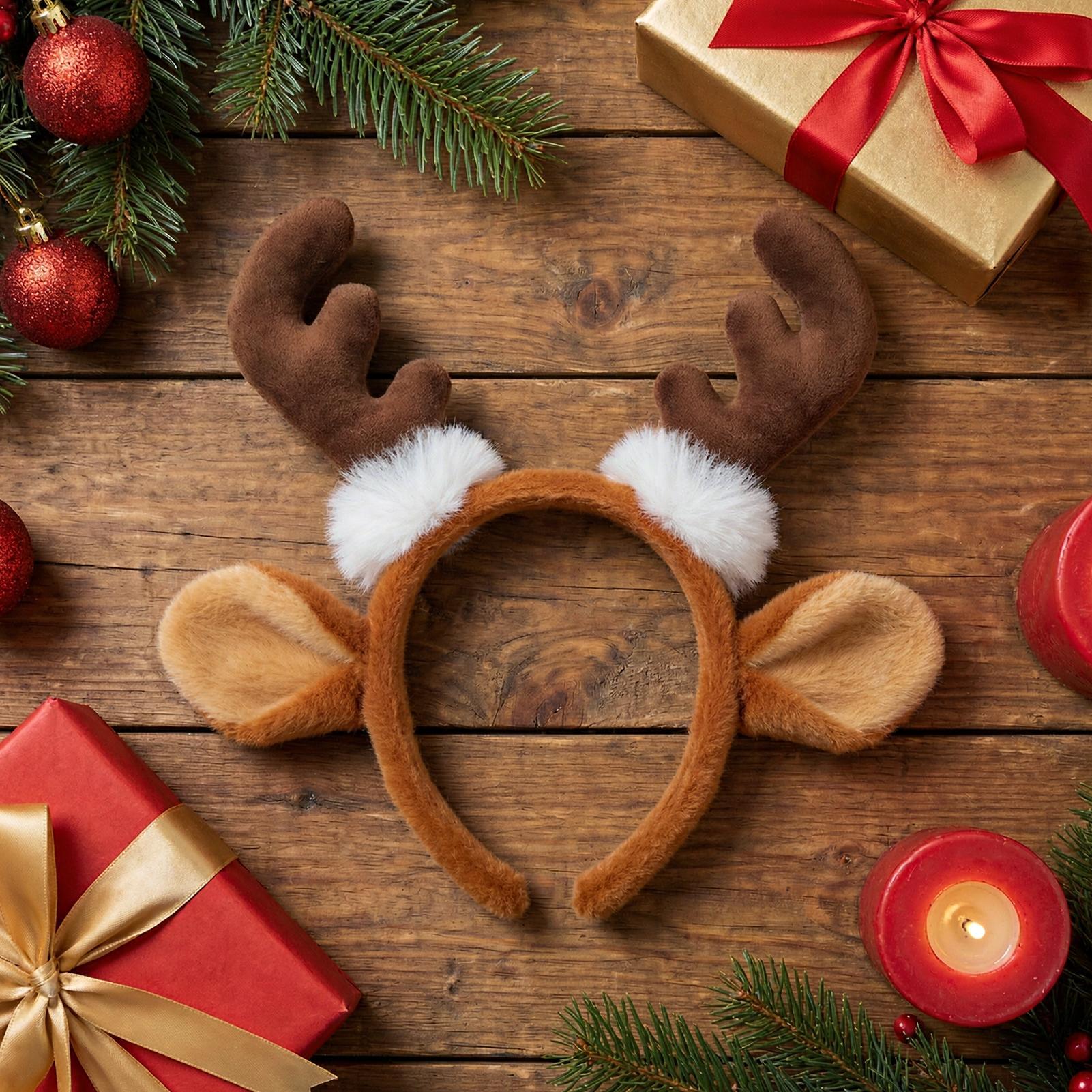 Reindeer Antlers Headband - Рождественский ободок с оленьими рогами для