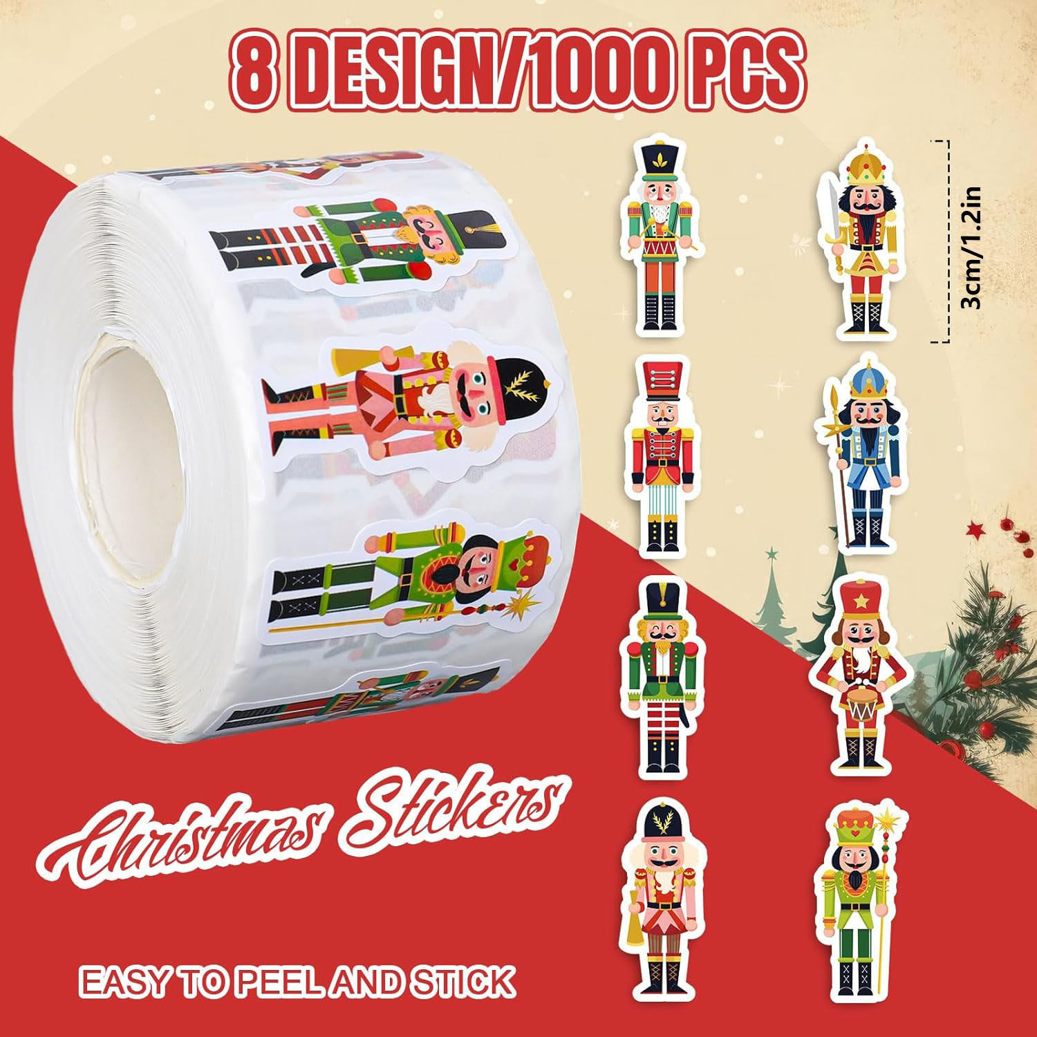1000 шт. (1 рулон) Рождественс – обзор и цена Nutcracker Figurine