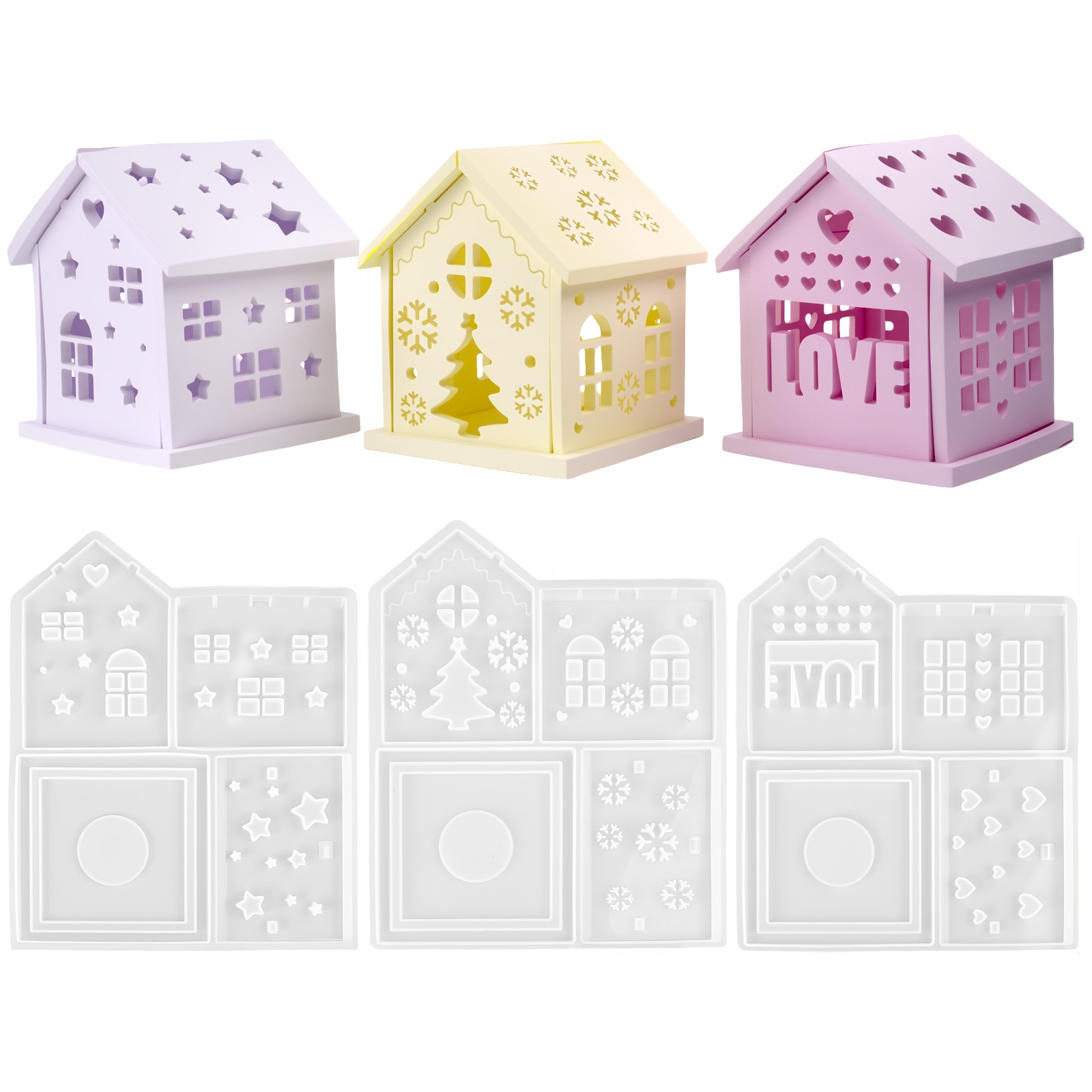 3D силиконовая форма для дома, – обзор и цена Holiday Candle Set
