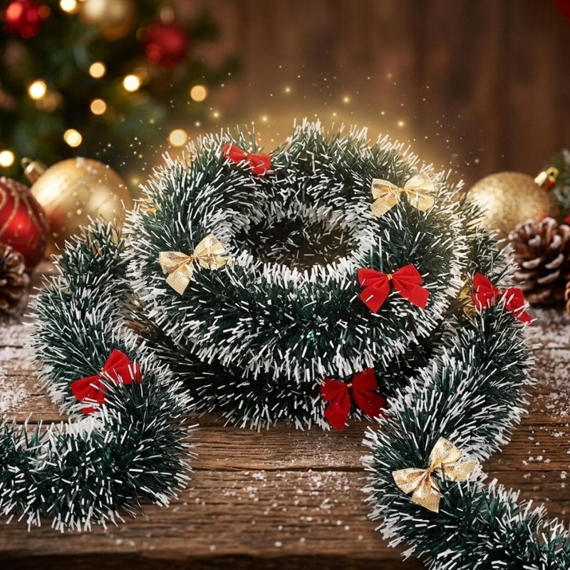 Рождественская гирлянда из миш – обзор и цена Tinsel Garland Decoration